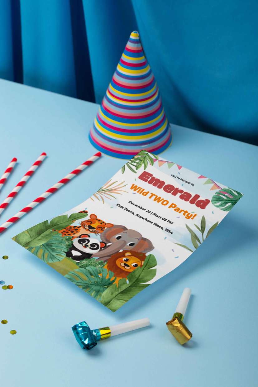 Undangan Ulang Tahun Bertema Safari - Image 1