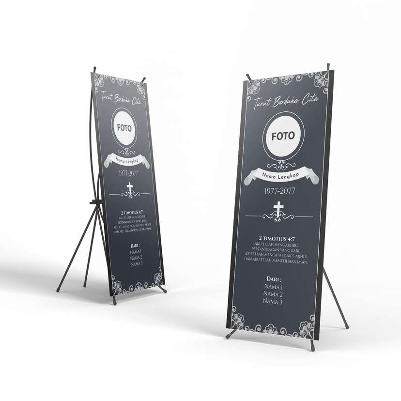 Banner Duka Hitam Kristen Elegan Border Putih - Image 1