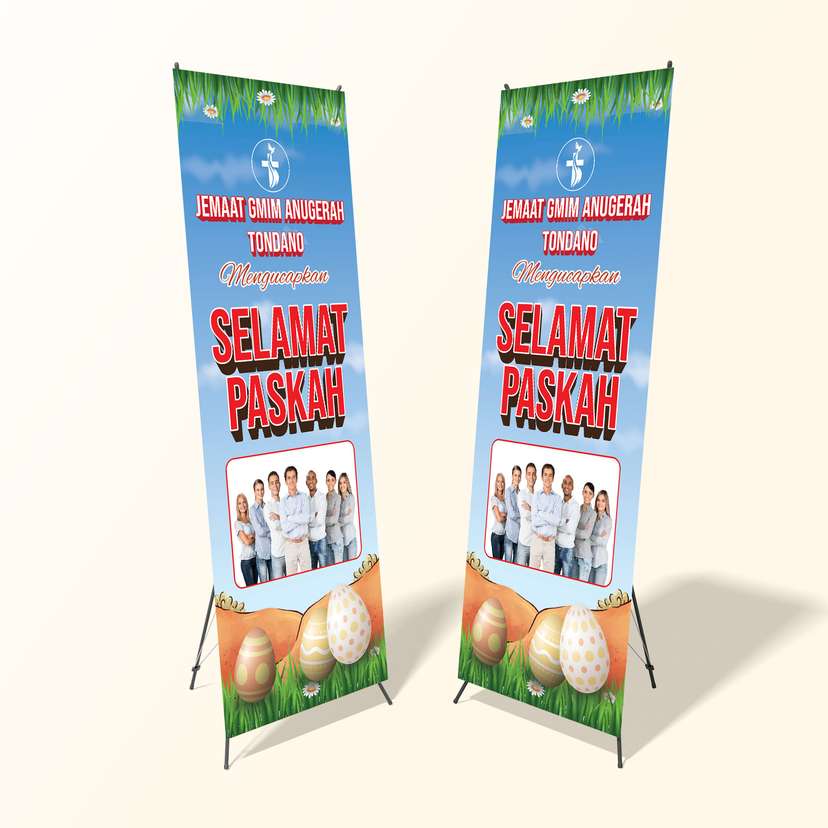 X Banner Paskah Tema Warna Biru - Image 1