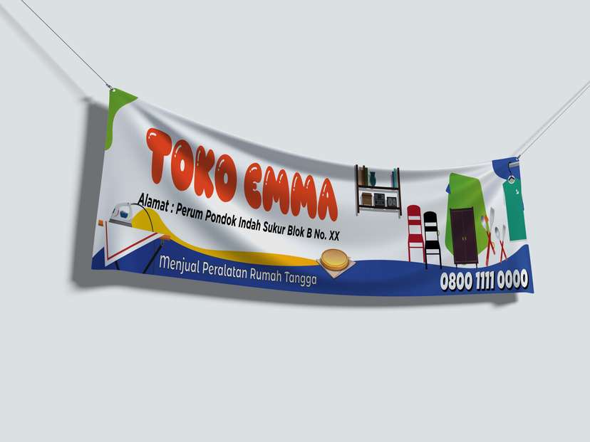 Spanduk Promosi Peralatan Rumah Tangga Lengkap - Image 1