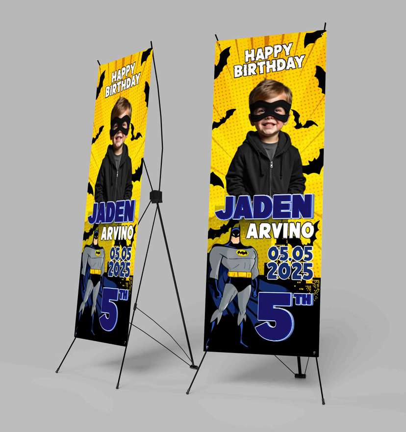 Banner Ulang Tahun Tema Batman Kuning - Image 1