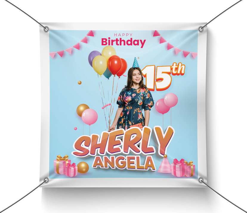 Baliho Ulang Tahun Tema Biru - Image 1