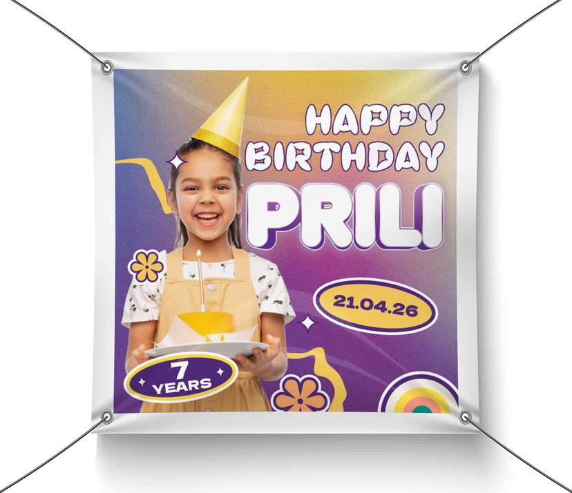 Baliho Ulang Tahun Warna Ungu - Image 1