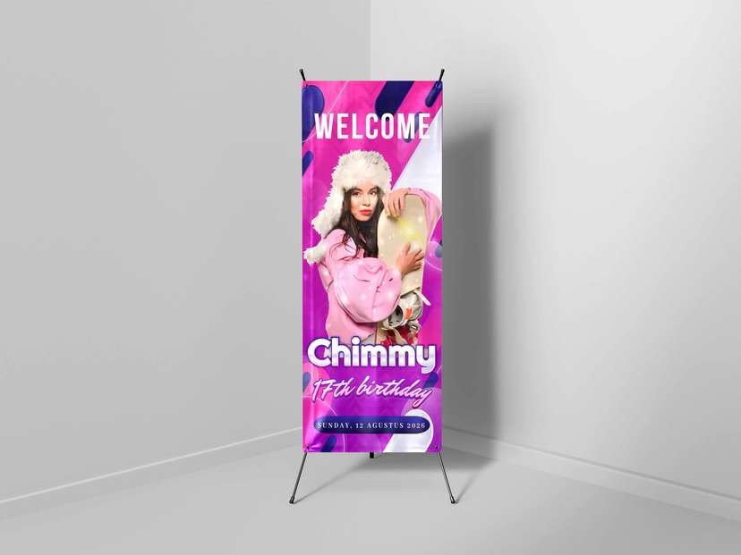 X-Banner Ulang Tahun ke-17 Sambutan Ceria dan Trendy - Image 1