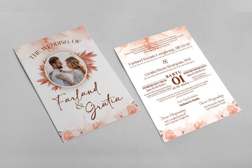 Undangan Wedding Kristen Simple Design Cokla Krem - Image 1