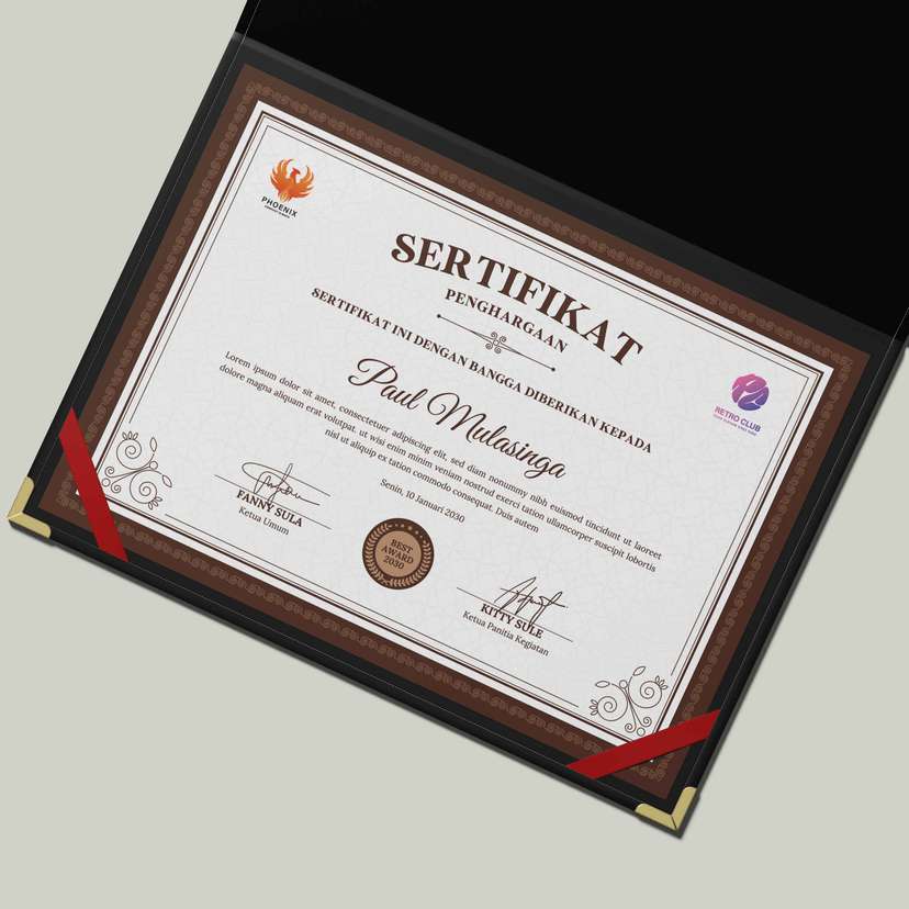 Sertifikat Penghargaan Elegan untuk Momen Prestisius - Image 1