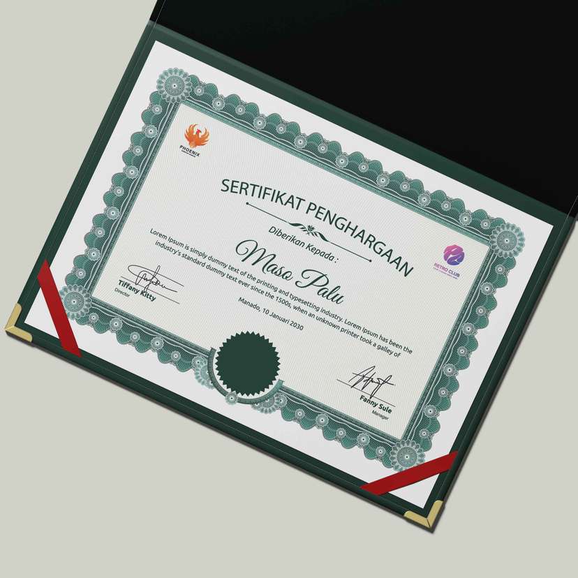 Sertifikat Penghargaan Klasik dengan Desain Ornamental yang Berwibawa - Image 1
