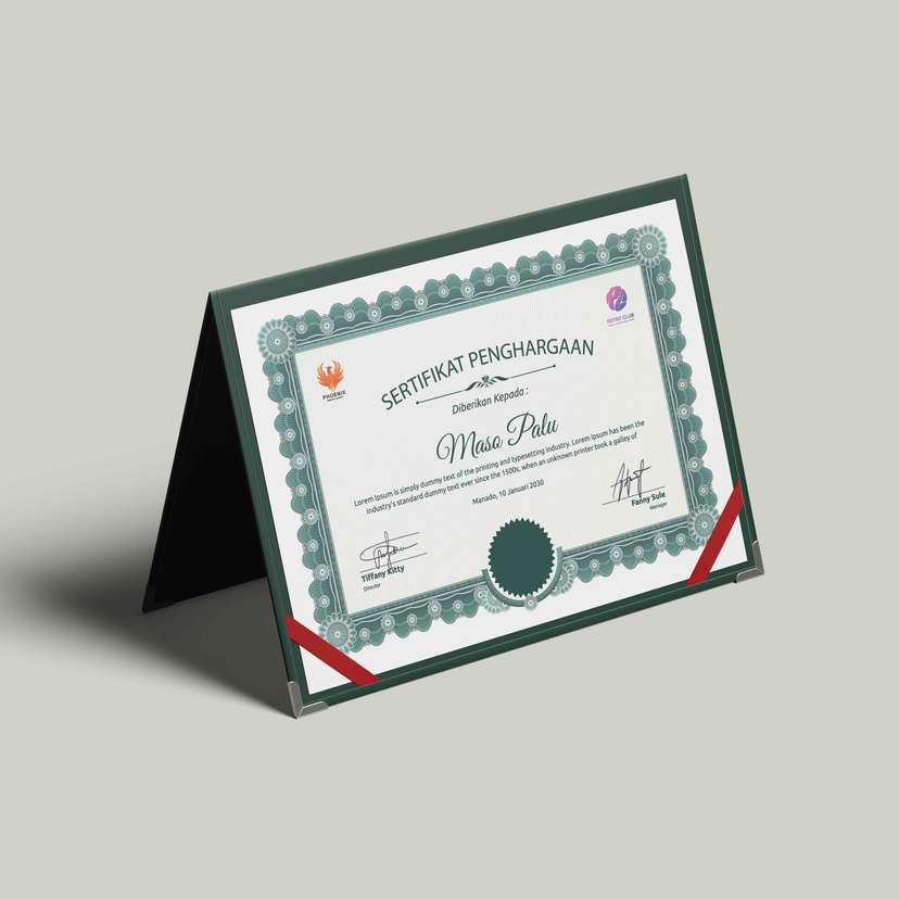 Sertifikat Penghargaan Klasik dengan Desain Ornamental yang Berwibawa - Image 2