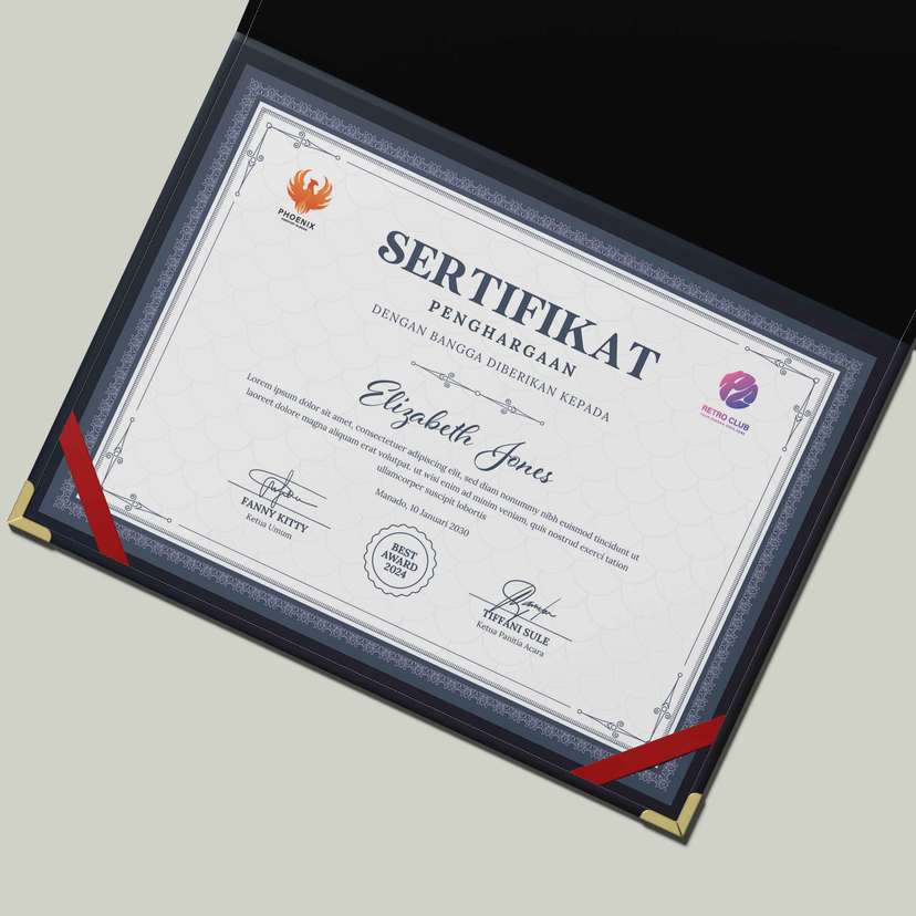 Sertifikat Penghargaan Profesional dengan Sentuhan Formal dan Estetik - Image 1