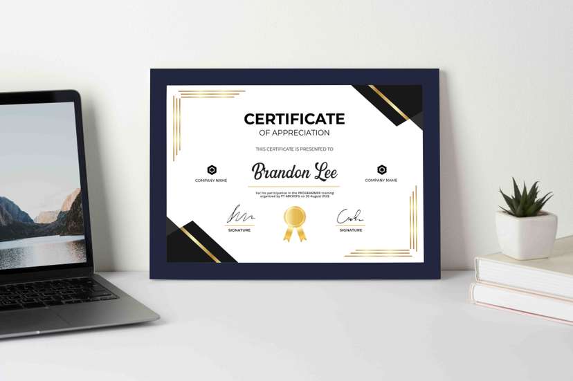 Sertifikat Penghargaan Desain Profesional Elegan - Image 1