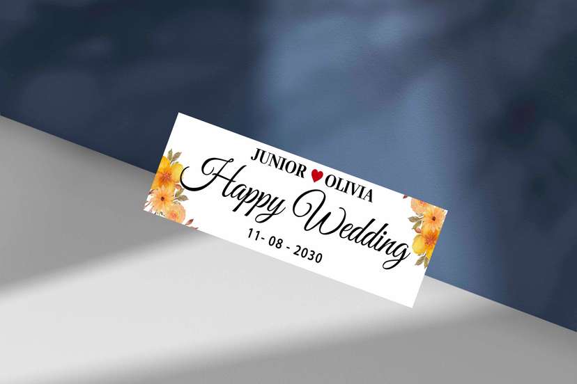 Wedding Plat Bunga Coklat Emas Elegan - Image 1