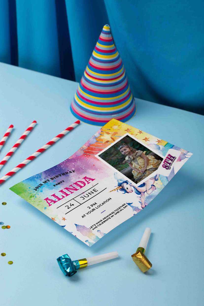 Undangan Ulang Tahun Anak Tema Unicorn & Princess - Image 1