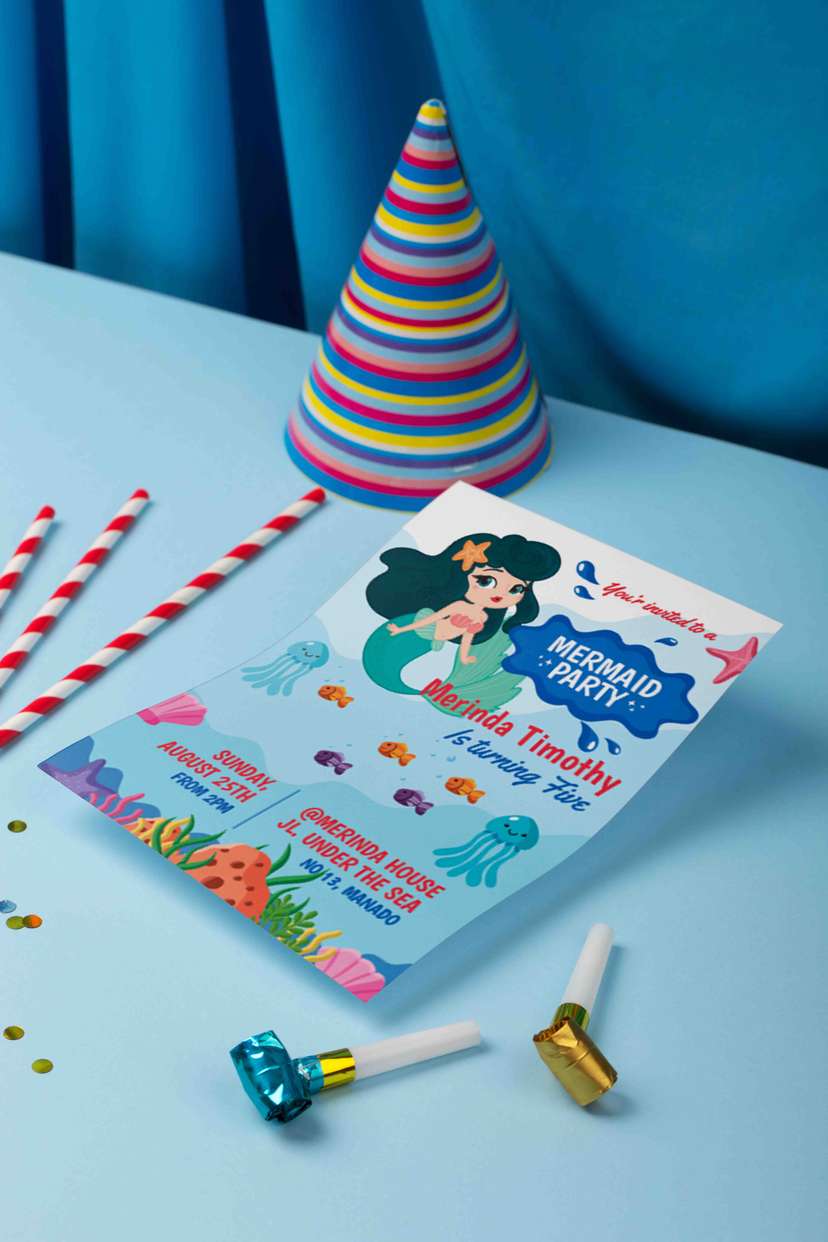 Undangan Ulang Tahun Mermaid Cantik - Image 1