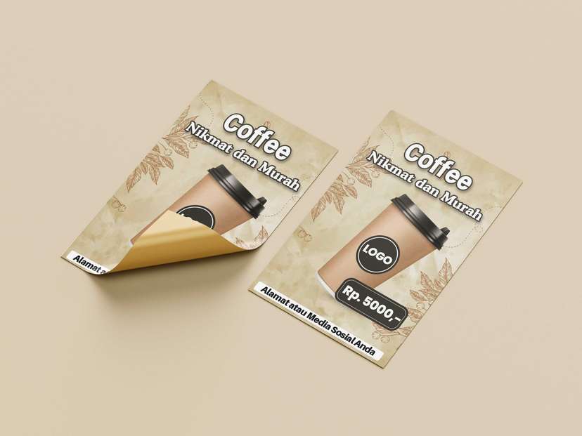 Flyer Kopi Thema Daun Kopi 1Cup - Image 1