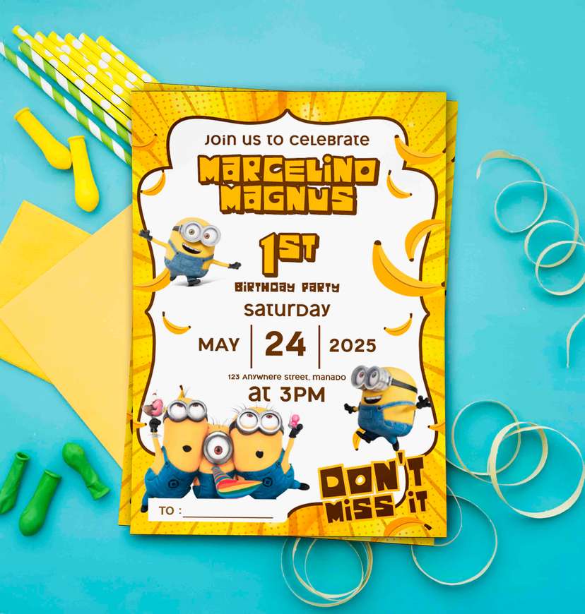 Undangan Ulang Tahun Minion Ceria untuk Pesta Anak - Image 1