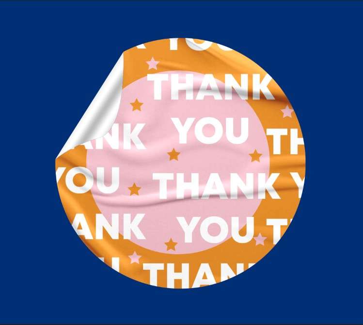 Design Circle with Stars and "Thank You" Pattern - Image 1