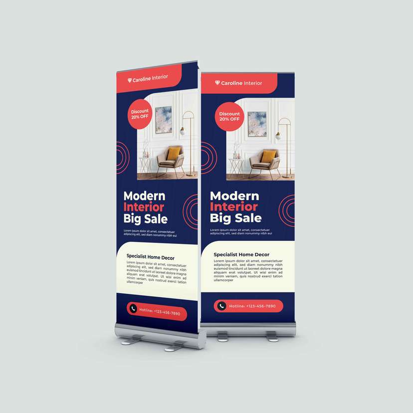 Roll Up Banner Interior Modern – Praktis dan Premium - Image 1