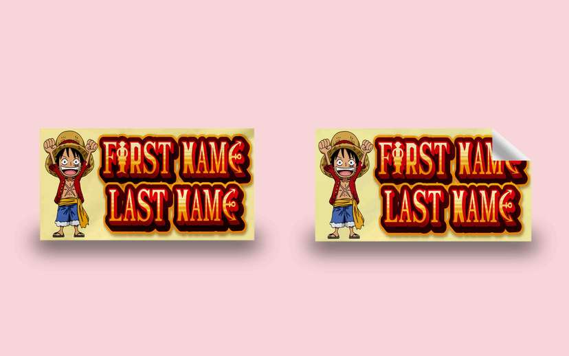 Sticker Nama Karakter Bergaya Anime Bajak Laut Luffy - Image 1
