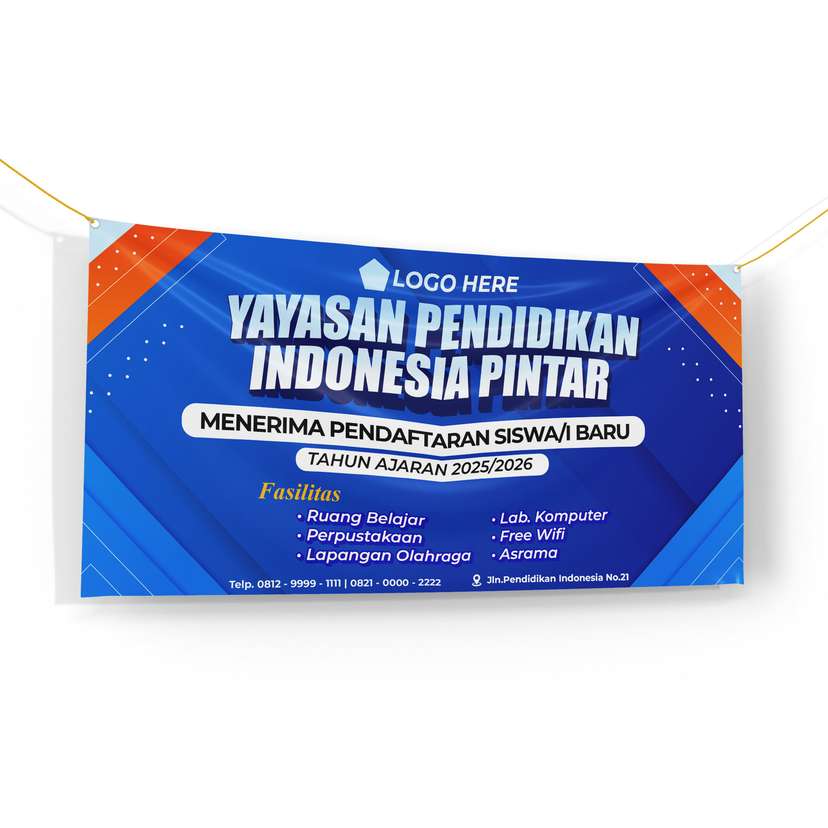 Banner Sekolah Penerimaan dan Pendaftaran Murid Baru Latar Biru Muda - Image 1