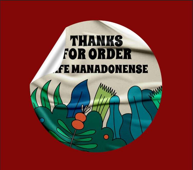 Stiker Terima Kasih untuk Pesanan Café Manadonense - Image 1