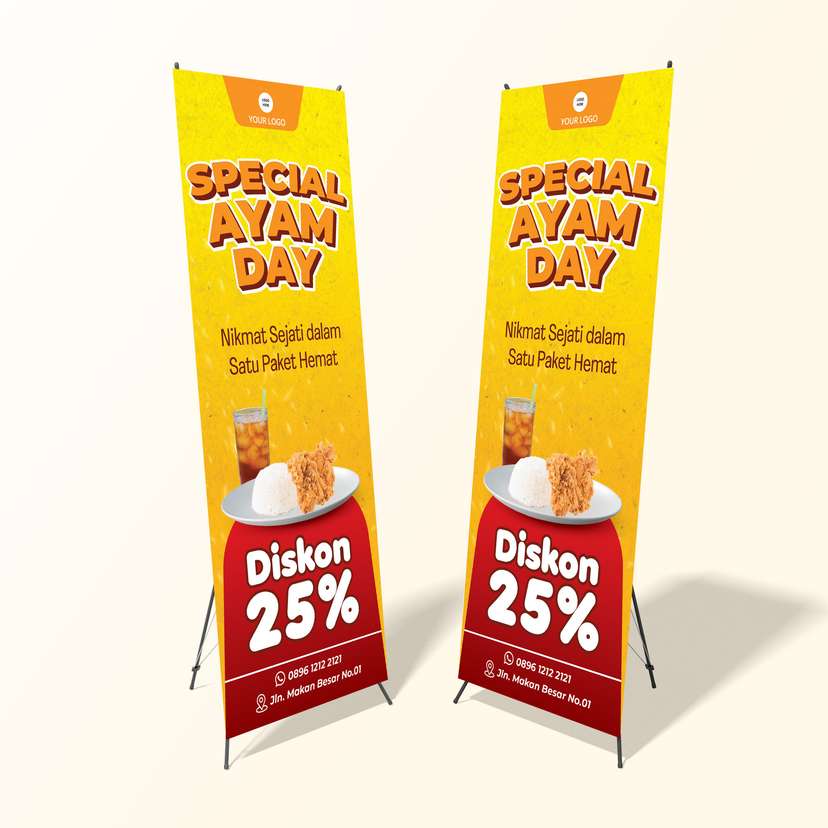 Standing X Banner Promo Makanan Special AyamDay - Image 1