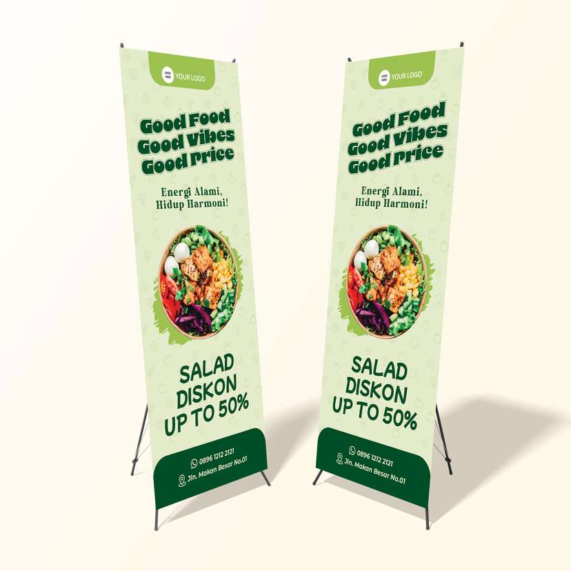 Standing X Banner Promo Makanan Sehat - Image 1