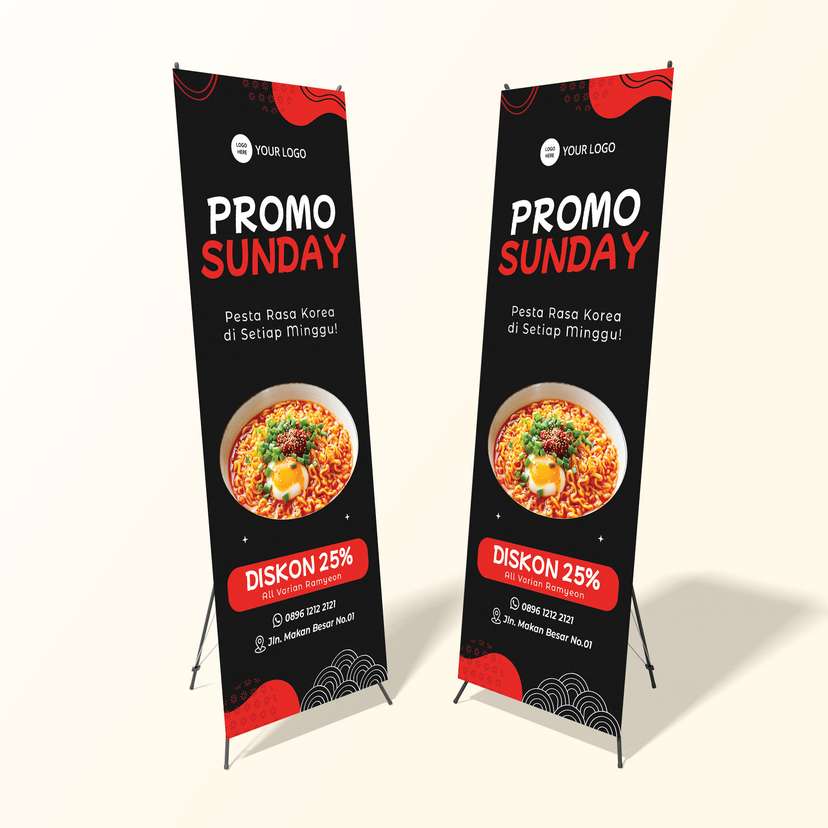 Standing X Banner Promo Makanan Jepang - Image 1