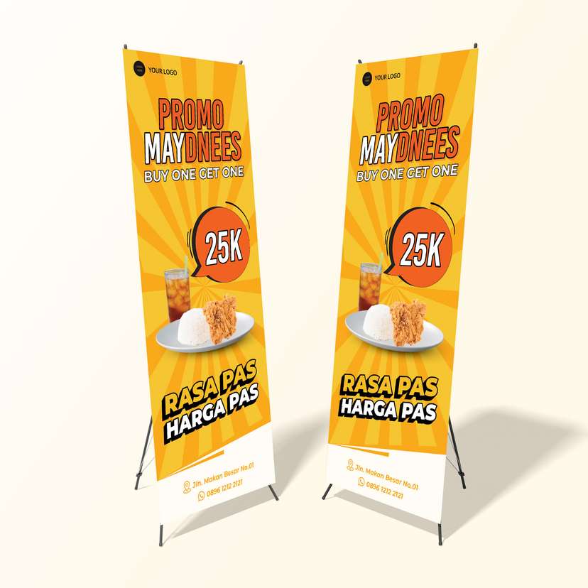 Standing X Banner Promo Makanan MayDnees Ayam Goreng - Image 1