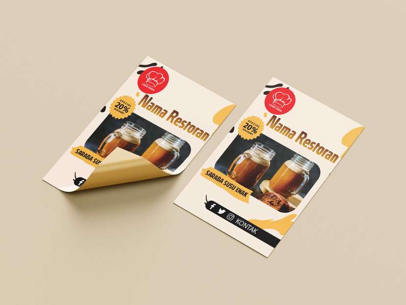 Flyer Promo Saraba Susu Template Kuning ELegan - Image 1