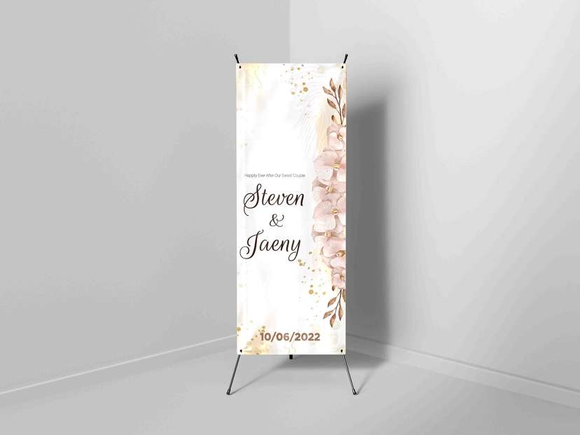 X-Banner Wedding Elegant Floral - Image 1