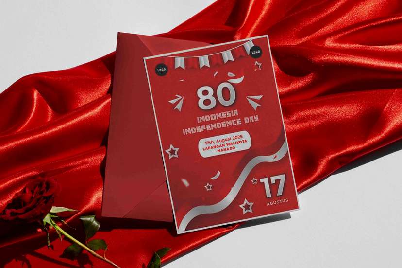 Undangan Meriah HUT RI ke-80 Nuansa Merah Putih - Image 1