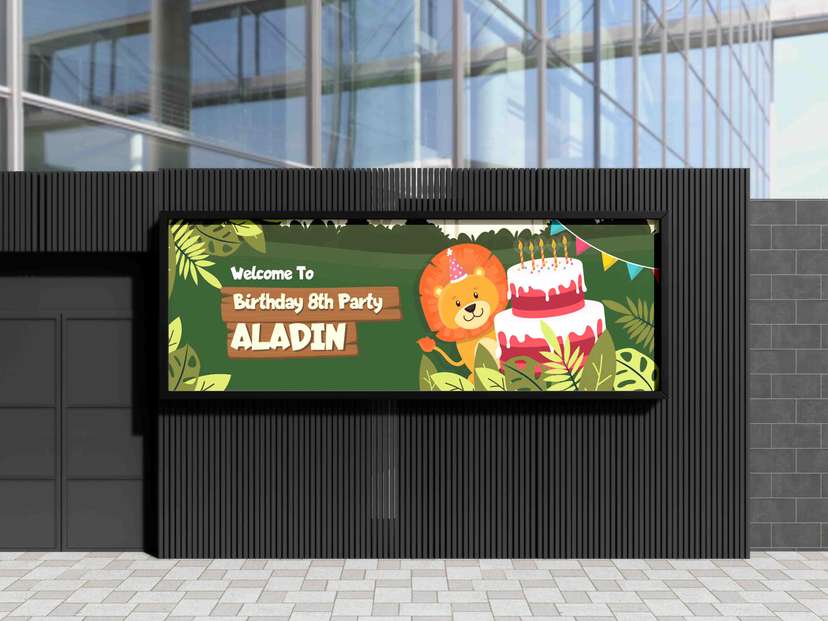 Baliho Ulang Tahun Anak Tema Safari - Image 1