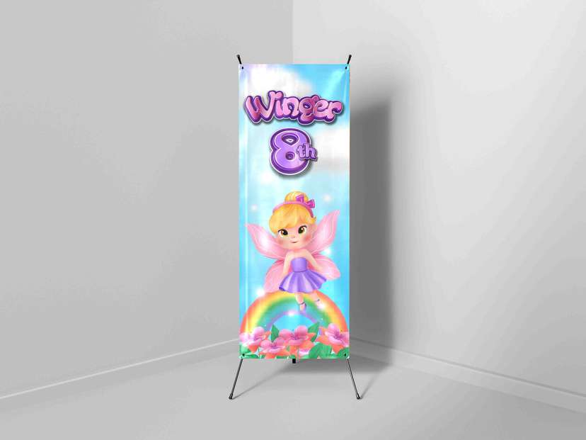 X-Banner Ulang Tahun Anak Tema Peri Pelangi - Image 1