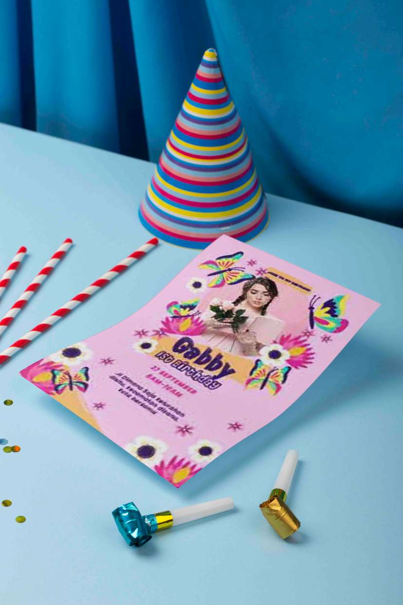 Undangan Ulang dengan Tema Butterfly dan Warna Pastel - Image 1