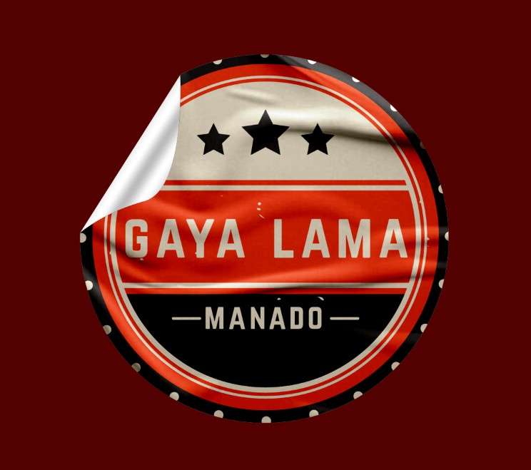 Stiker GAYA LAMA MANADO – Desain Retro Bold dengan Nuansa Merah Klasik - Image 1