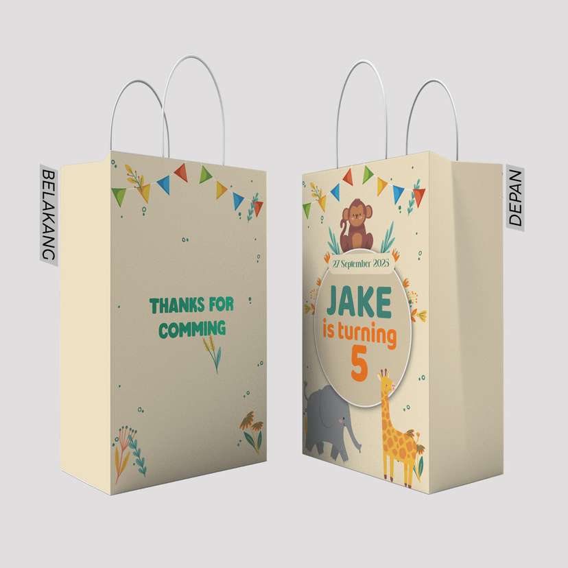 Paper Bag Ulang Tahun Tema Warna Krem - Image 1
