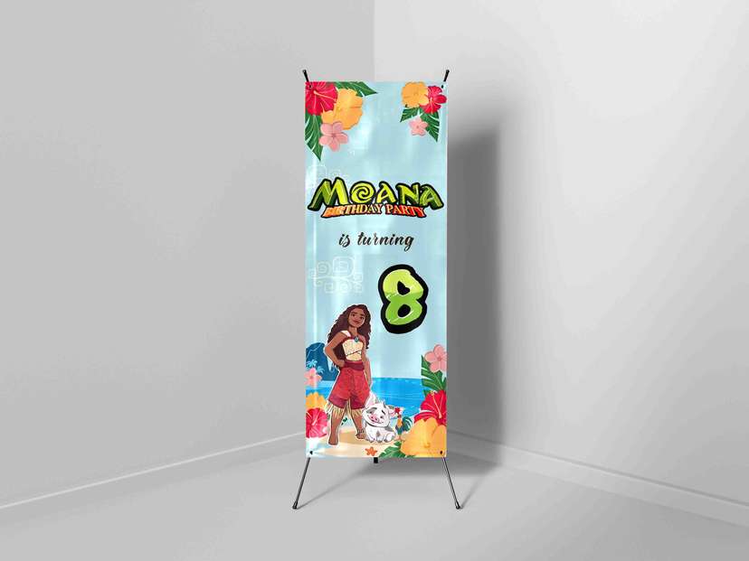 X-Banner Ulang Tahun Anak Tema Tropikal Ceria - Image 1