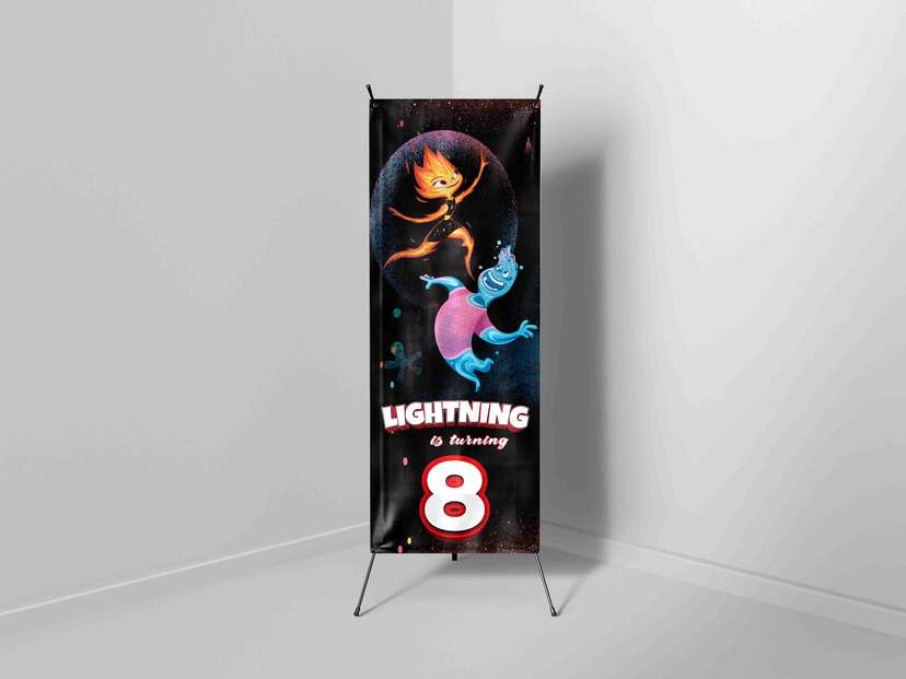 X-Banner Ulang Tahun Anak Tema Elemental Fantasi - Image 1