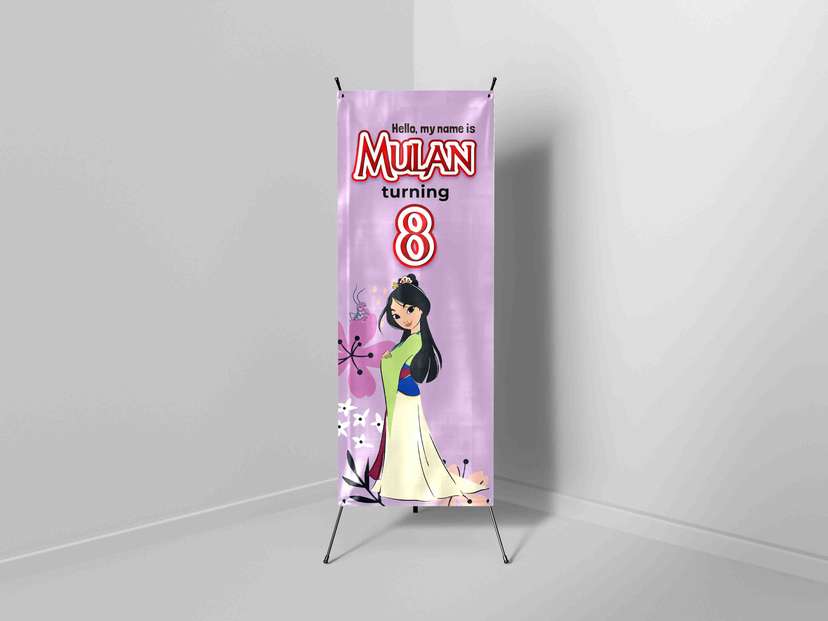 X-Banner Ulang Tahun Anak Tema Mulan - Image 1