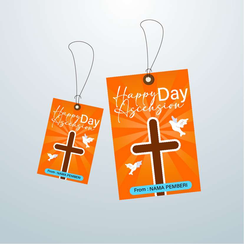 Hangtag Salib Putih dan Merpati - Image 1