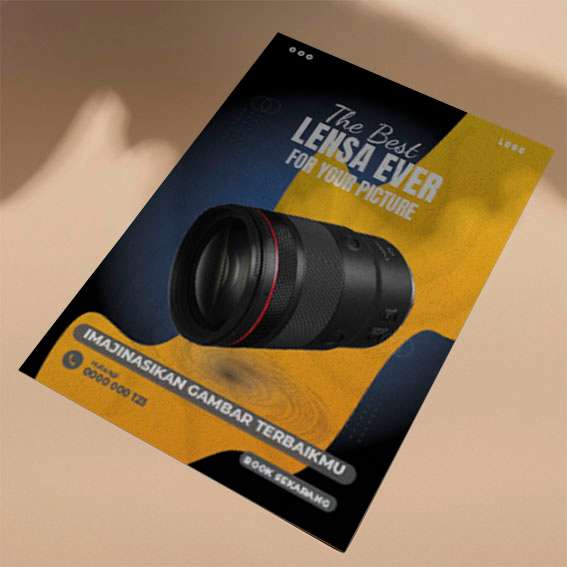 Flyer Lensa Kamera – Tema Hitam Kuning - Image 1