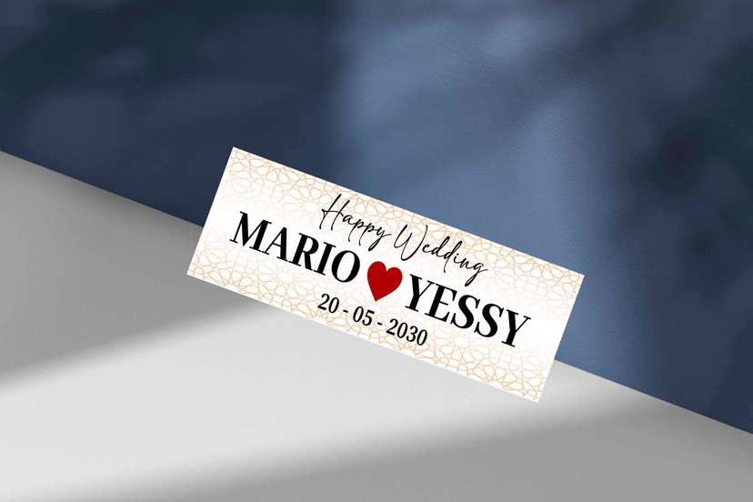 Wedding Plat Mewah dengan Pattern Golden Line - Image 1