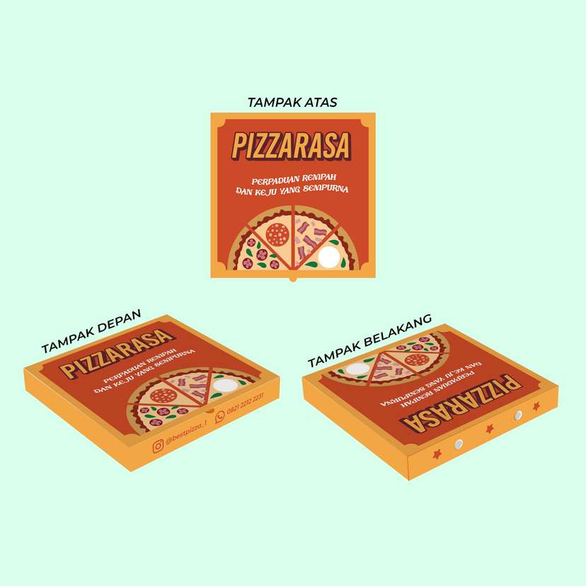 Box Packaging Makanan Pizza Dengan Tema Rempah - Image 1