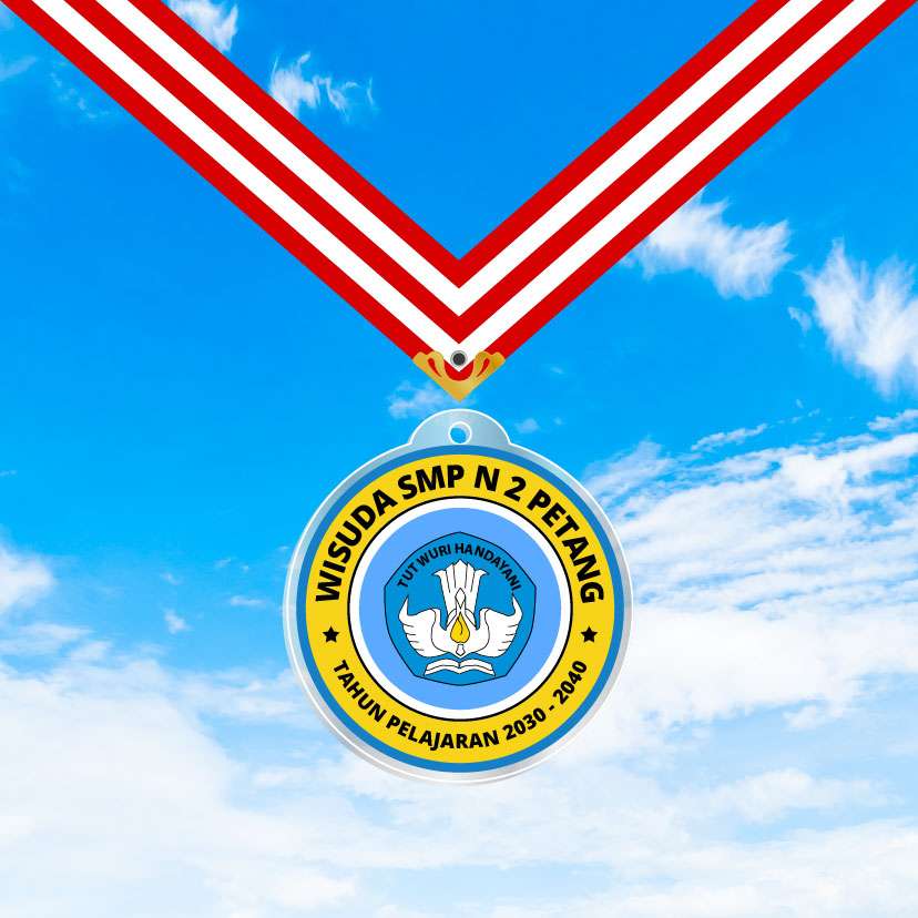 Medali Akrilik Kelulusan/Wisuda Sekolah Tema Biru Kuning๐
- Image 1