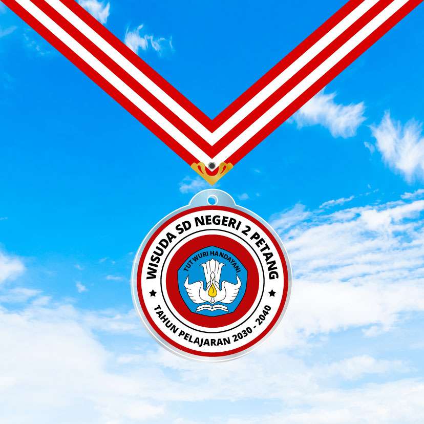 Medali Akrilik Kelulusan/Wisuda Sekolah - Tema Merah Semangat ๐
- Image 1