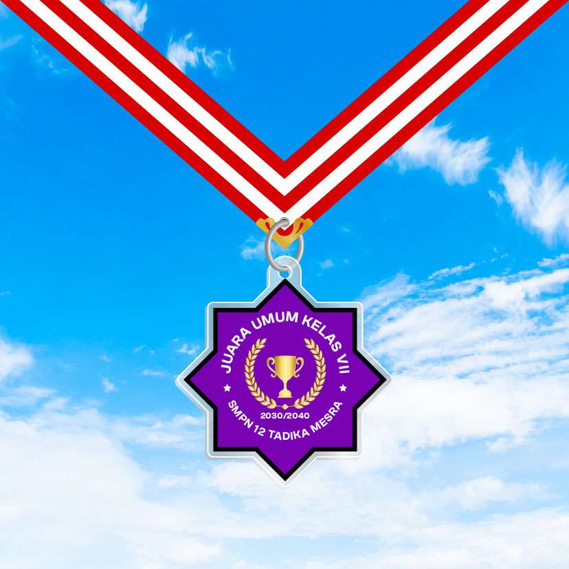 Medali Akrilik Kelulusan/Wisuda Sekolah - Tema Ungu ๐
- Image 1