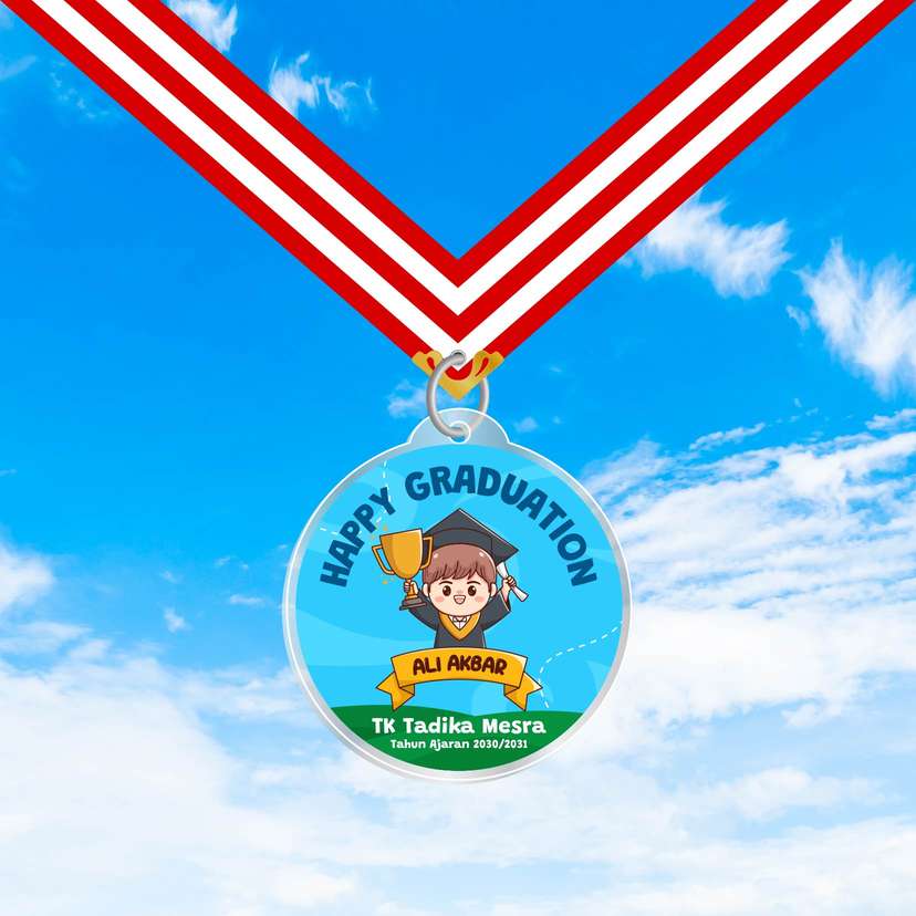 Medali Akrilik Kelulusan/Wisuda Sekolah Lucu - Tema Biru ๐
- Image 1
