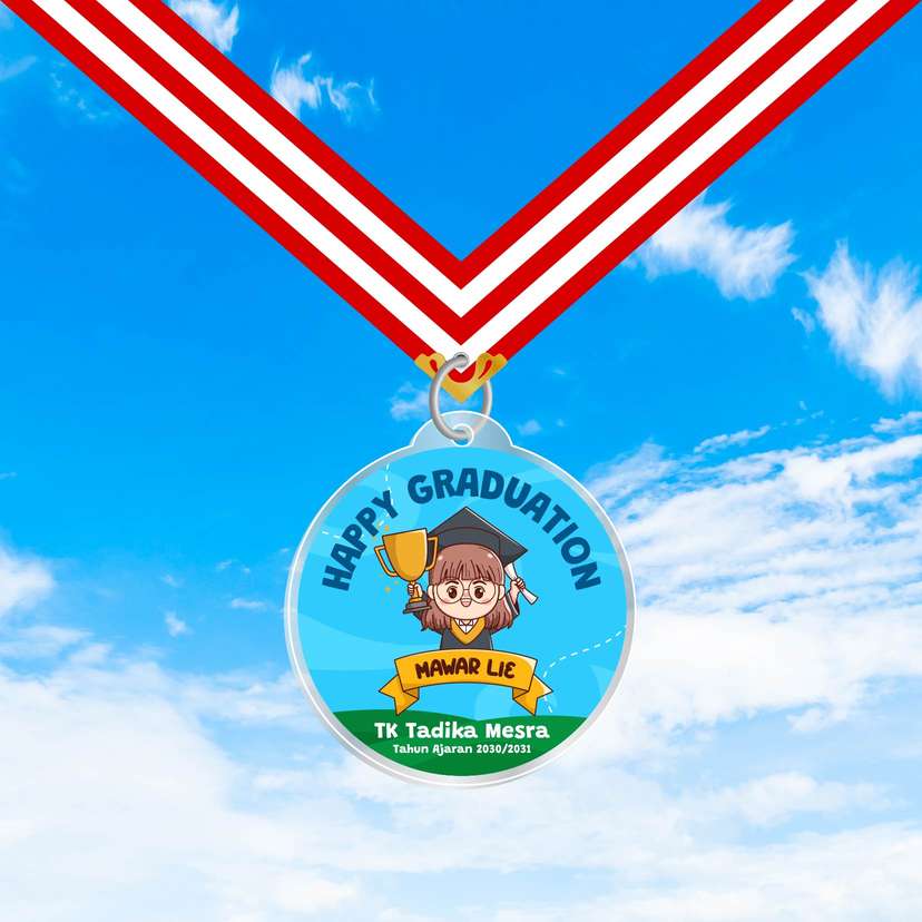 Medali Akrilik Kelulusan/Wisuda Sekolah Lucu - Tema Biru ๐
- Image 1