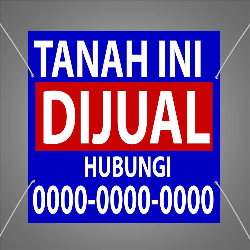 Baliho Tanah Ini Dijual Desain Biru Merah yang Kontras - Image 1