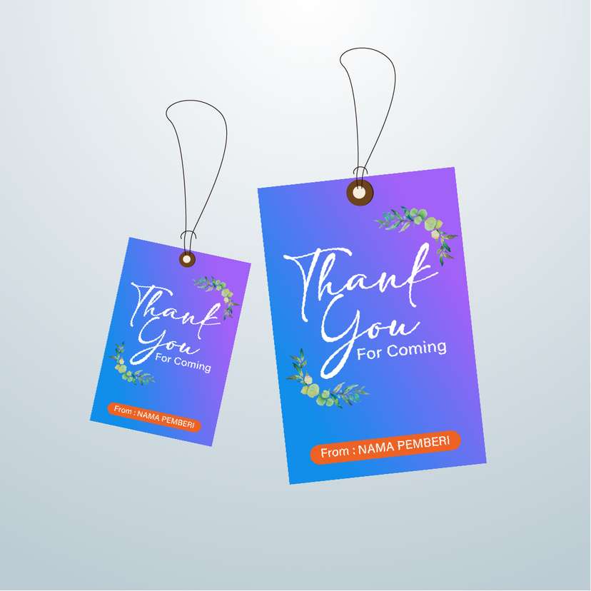 Hangtag Thank You Ungu Floral - Image 1